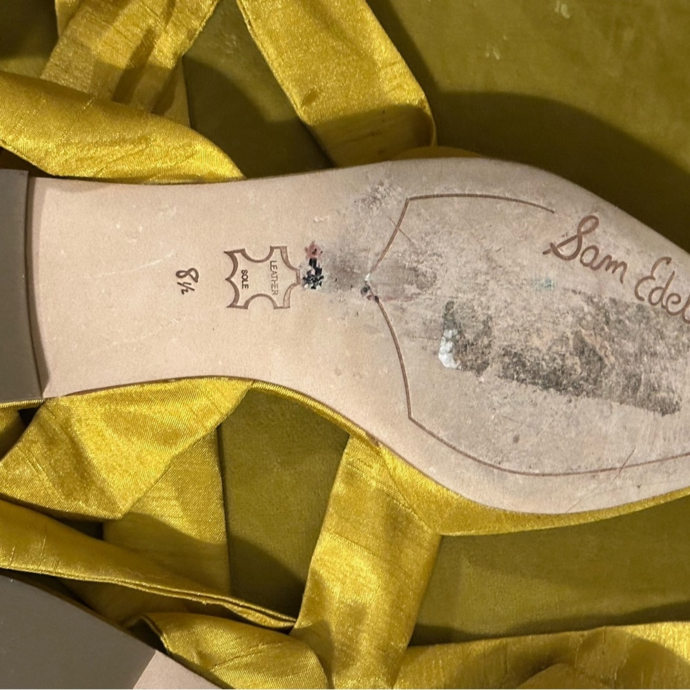 Sam Edelman Gold Lace Up Flats Size 81/2 - Picture 8 of 9